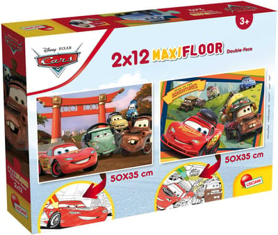 Lisciani disney puzzle maxifloor 2 x 12 cars