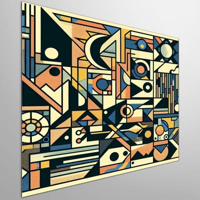 Pixel art picasso schilderij | Abstracte interpretatie van Picasso's meesterwerk in pixel art vorm | Kunst - 60x60 centimeter op Dibond | Foto op Dibond