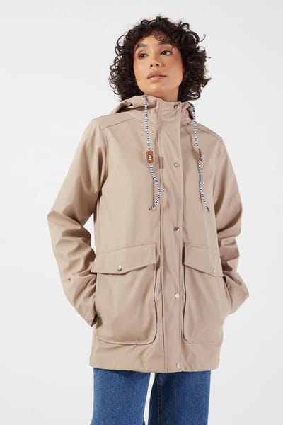 Marc Angelo Bruine Regenjas - Regenjas Dames - Maat M