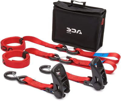 Spanband Set - Rateltouw Transport - Motor Vervoeren - Zachte Bevestiging - 200 cm - Rood
