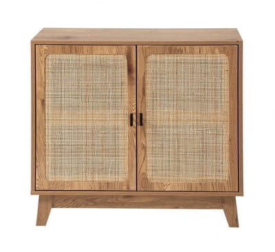 CALICOSY - Dressoir met 2 deuren in natuurlijk rotan L80 cm - ALIA