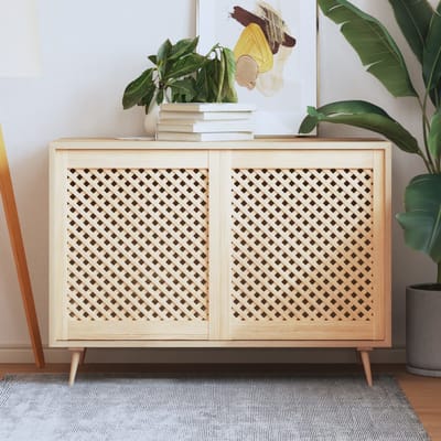 vidaXL - Kastdeuren - met - latwerk - 2 - st - 59,5x69 - cm - massief - grenenhout