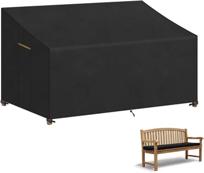 Famanu - 3-zits tuinbankhoes, waterdicht, polyrotan zitbank, beschermhoes, zitgroep, bankhoes, tuinbank, afdekhoes, zithoes voor tuinmeubelen, balkon, terras, 165 x 75 x 63/89 cm