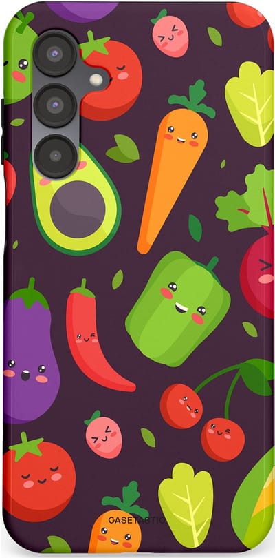 Casetastic Hoesje Geschikt voor Samsung A16 - Stijlvolle Beschermende Duo-layer Case - Vrolijke Groentevrienden