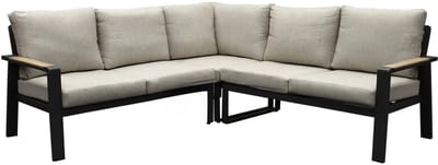 Lola hoek loungeset 3-delig aluminium antraciet