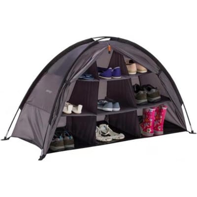 Opbergtent voor buiten, waterdicht, compact en draagbaar, kampeeropbergkasttent met 9 planken