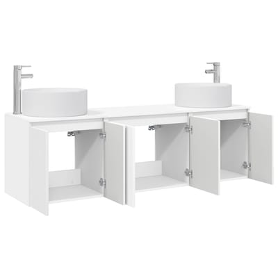 vidaXL - Badkamerkast - set - 3 - st - Hoogglans - Wit - 161,5 - x - 44,5 - x - 80 - cm