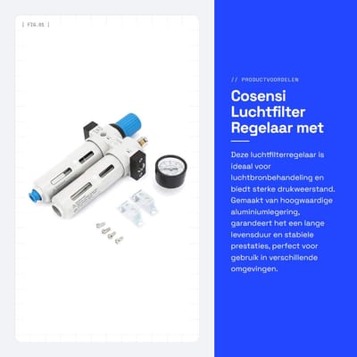 Dailygoods- Luchtfilterregelaar Sterke Drukweerstand - Aluminiumlegering - Dubbele Drukschaal - Ideaal Voor Luchtbronbehandeling - FRC-1/4 MINI - Bestand Tegen 1,6 MPA - Luchtbehandelingsfilter