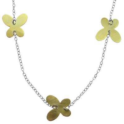 Behave - Lange ketting met goudkleurige vlinders - Trendy en verfijnd