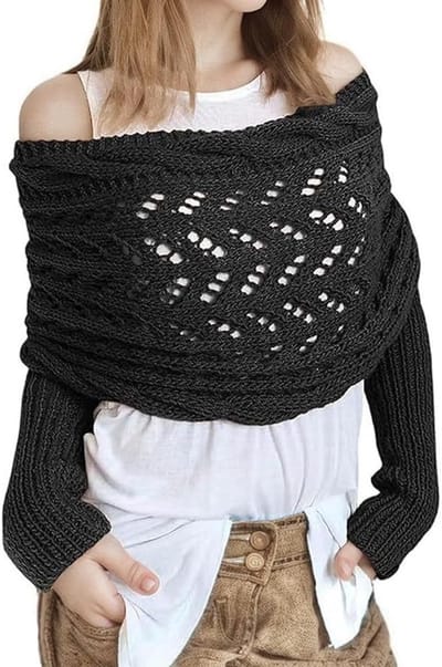 Dames Gebreide Sjaal met Mouwen voor de Winter - Multifunctionele Warme Sweater Sjaal voor Extra Comfort en Stijl