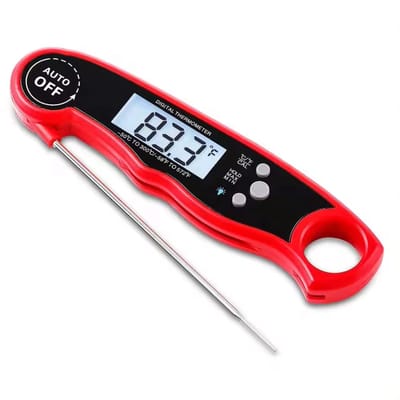 Digitale thermometer - Vleesthermometer - Keukenthermometer - BBQ - 50 tot 300°C - RVS - Zwart/rood - Draadloos - Waterdicht - Jonyx