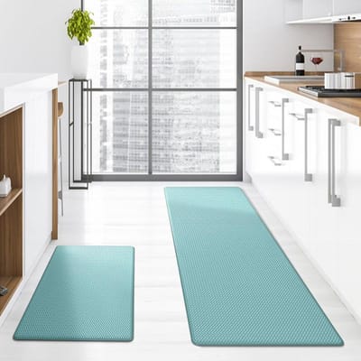 Nieuwe Eenvoudige Effen Kleur Keukenvloermat Lang PU Leer Huishoudelijk Waterdicht Antislip Mat Anti-olievlek 44*75*0.8cm
