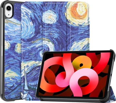 Hoesje Geschikt voor Apple iPad Air 5 (2022) - 10.9 inch - 5e Generatie - M1 - Dun & Stevig - Trifold Bookcase - Hard Cover - Hardcover Book Case - Tablet Hoes - Sterrenhemel