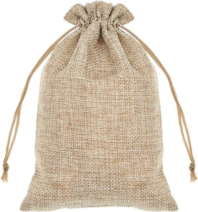 jute zakjes, 20 stuks, 13 x 18 cm, jute zakje, cadeauzakje, katoenen zakje met trekkoord, kleine stoffen zakje voor Kerstmis, kinderverjaardag, bruiloft, party en Kerstmis