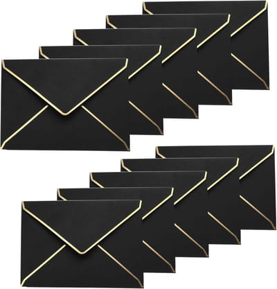 50 Stuks A7 Uitnodigingsenveloppen, 5 x 7 Inch Kaarten Enveloppen met Gouden Rand voor Bruiloften, Feestjes en Babyshowers
