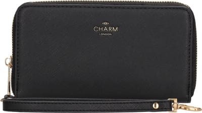 Charm London Birmingham Portemonnee Dames - Wallet voor Dames - Portefeuille van Imitatieleder - Zwart