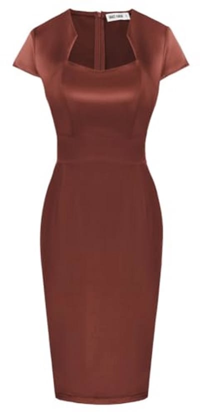 Elegante dames bodycon potloodjurk, knielang, korte mouwen, cocktailjurk