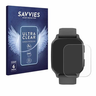 Savvies - Screenprotector voor Garmin Venu Sq 2 / Sq 2 Music - Folie Beschermfolie transparant 6 Stuks