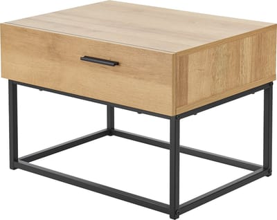 Nachtkastje Lavangen met lade 39x55x40 cm eiken en zwart