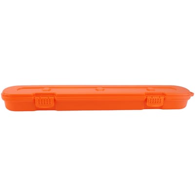Boîte de Rangement pour Chaîne de Tronçonneuse Grande Capacité Organisateur en Plastique Étui de Transport pour Chaîne de Scie Électrique Orange