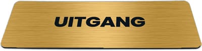 Deurbordje Goud-look met tekst uitgang - Formaat 150 x 50 mm x 1,6 mm - Zelfklevend | Luxe uitstraling | Geborstelde Gouden toplaag | Gratis Verzending | Decoporta