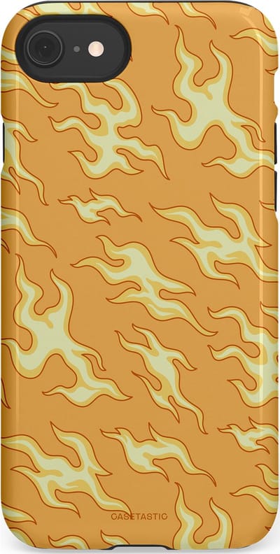 Casetastic Hoesje Geschikt voor Apple iPhone 7/8/SE - Stijlvolle Beschermende Duo-layer Case - Vlammen van passie