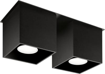 Plafondlamp Quad 2 lichts zwart