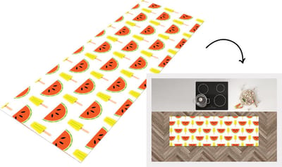 Keukenloper - Loper keuken - IJs - Watermeloen - Patronen - Zomer - 150x50 cm - Keukenloper vinyl