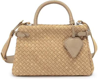 LES VISIONNAIRES Issac Weave Handtas Leder 31 cm - Dames - soft tan