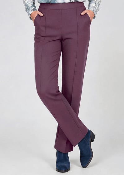 Broek CARLA van zacht jersey flanel - paars - Gr. 19 van Goldner Fashion