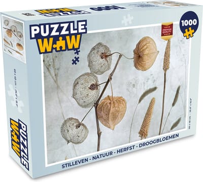 Puzzel Stilleven - Natuur - Herfst - Droogbloemen - Bruin - Legpuzzel - Puzzel 1000 stukjes volwassenen