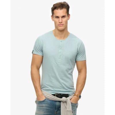 Superdry - The Merchant Store - Grandad-top met korte mouwen - Heren - Tops