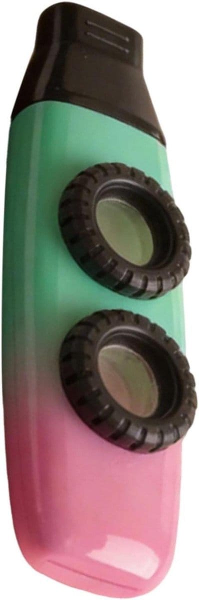 Verstelbare Kazoo Fluit - Muziek Instrument - Muziek Maken - Dubbel Membraan - 115mm - Roze-groen