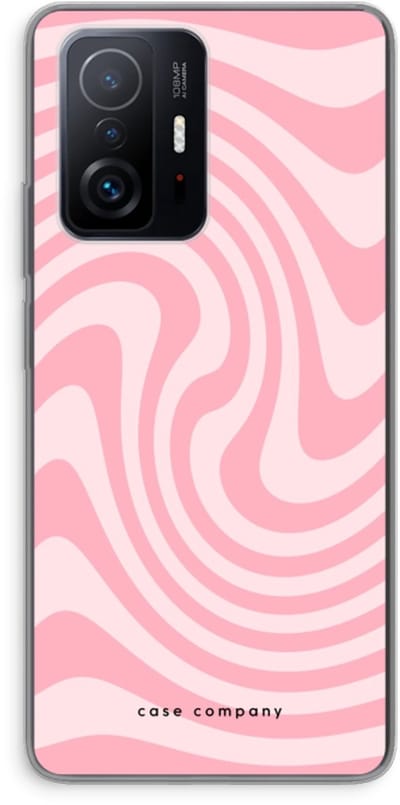 Case Company® - Hoesje geschikt voor Xiaomi 11T hoesje - Swirl Roos - Soft Cover Telefoonhoesje - Bescherming aan alle Kanten en Schermrand
