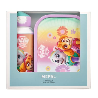 Mepal Lunchset (pop-up fles & lunchbox) Campus - 400 + 750 ml - Broodtrommel en Drinkbeker voor kinderen - Bento box - Pop-up drinkfles - Paw Patrol Girls