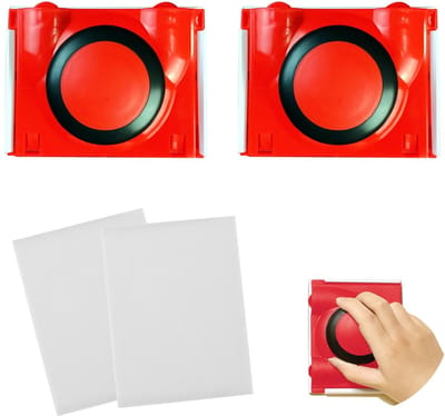 JHUBERS- Verfkantgereedschap Set - Multifunctioneel Snijgereedschap - Ronde Handgreep - Inclusief 2 Vervangende Pads - Nylon Borstelharen - Afmeting 12x9x4.5 cm - Verfroller