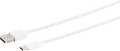 USB Lade-Sync Kabel, USB A Stecker auf USB-C Stecker, 2.0, ABS, weiß, 1,0m