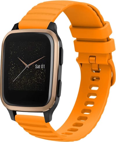 Siliconen bandje - geschikt voor Amazfit GTS / GTS 2(E) / GTS 2 Mini / GTS 3 / 4 (Mini) / Bip (S) / Bip U (Pro) / Bip Lite / Bip 3 (Pro) / GTR 42 mm / Pop (Pro) / Active (2) - oranje