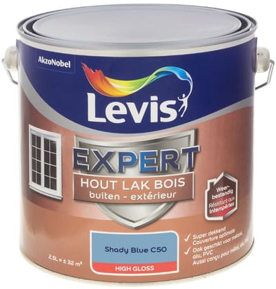 Levis - Expert Hout Lak Buiten High Gloss Mix - Shady Blue C50 - Mengverf - 2,5 L