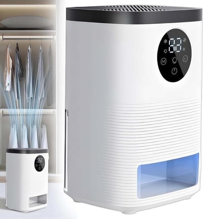 Luchtontvochtiger - Vochtvreter - Vocht bestrijden - Automatische ontdooiing - 1400 ml reservoir - Wit