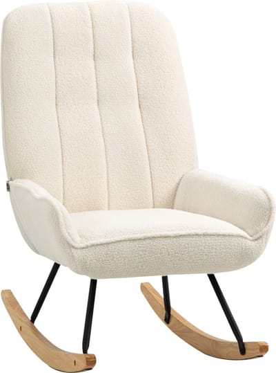 Schommelstoel - Stoelen - Fauteuil - Meubels - Natuur/creme - 63 cm x 95cm x 97 cm