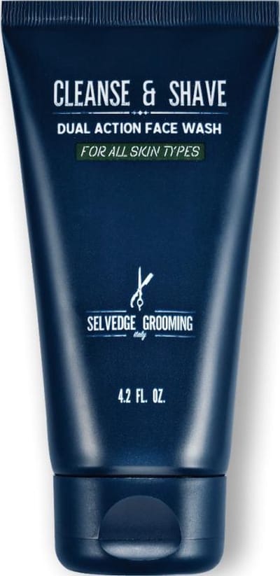 Selvedge Grooming Cleanse & Shave Face Wash - 125 ml - 2 in 1 antioxidantrijke face wash en scheerschuim.