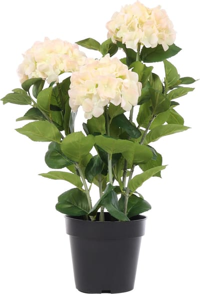 Kunst Wit-Roze Hortensia | 65cm - Namaak hortensia - Kunstplanten voor binnen - Kunst hortensia