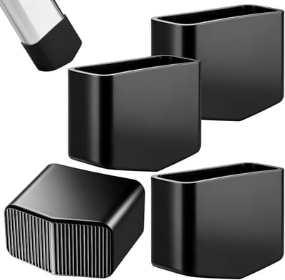 Set van 4 Universele Antislip Laddervoeten, Rubber Voetkappen 40 x 20 mm, UV-bestendig en Duurzaam voor Vouwladder en Thuisgebruik