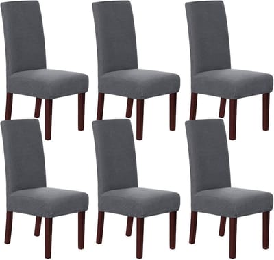 Stoelhoezen Set van 6 voor Eetkamer - Universele Afneembare en Wasbare Stretch Jacquard Covers