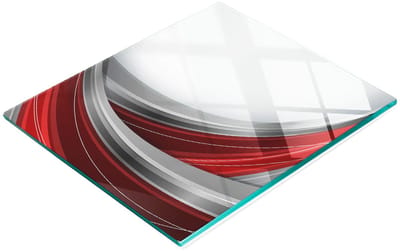 Decoratieve snijplank van gehard glas met golfmotief, 60x52 cm