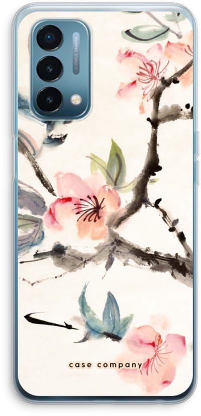 Case Company® - Hoesje geschikt voor OnePlus Nord N200 5G hoesje - Japanse bloemen - Soft Cover Telefoonhoesje - Bescherming aan alle Kanten en Schermrand