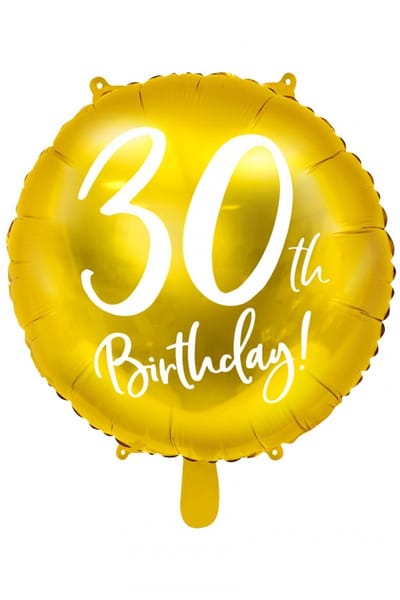 Folieballon 30 jaar goud verjaardag - 30th birthday - jubileum - 45cm.