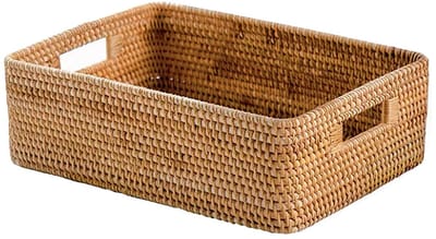 Dailygoody - Mand Organizer - Rotan Opbergmand - Handgeweven Design - 34 x 25 x 12 cm - Multifunctioneel voor Snacks - Ideaal voor Thuis en Keuken