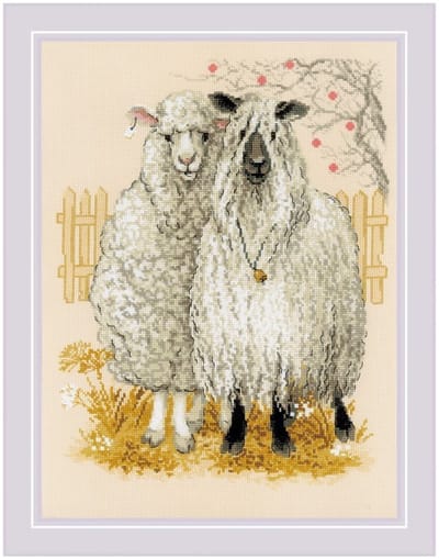Borduurpakket stoere schapen van Riolis 2017 om te borduren